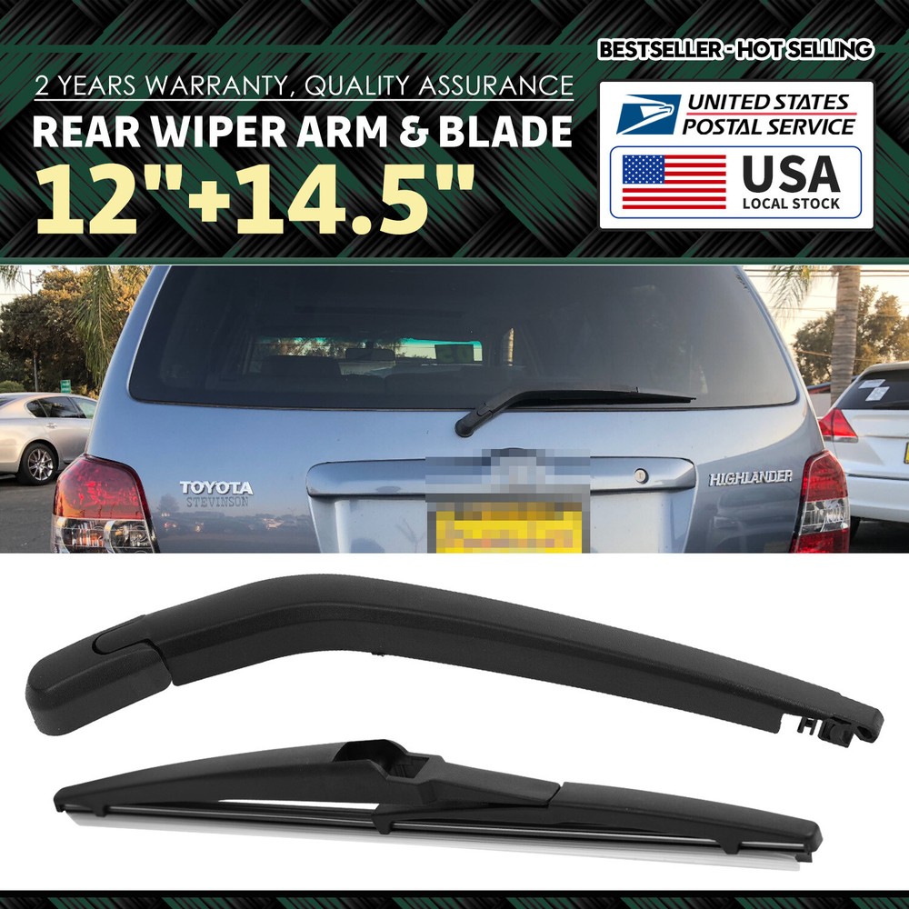 All Season Rear Windshield Wiper Blades & Arm Compatible with Toyota Highlander