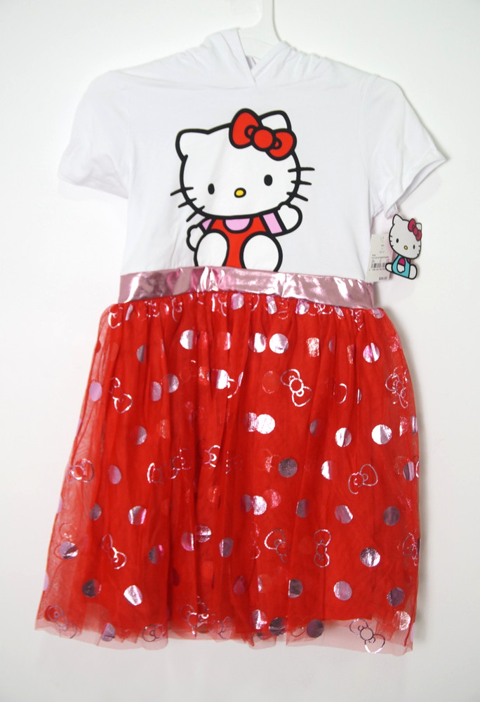 Hello Kitty Dress With Hoodie Size Large 10/12