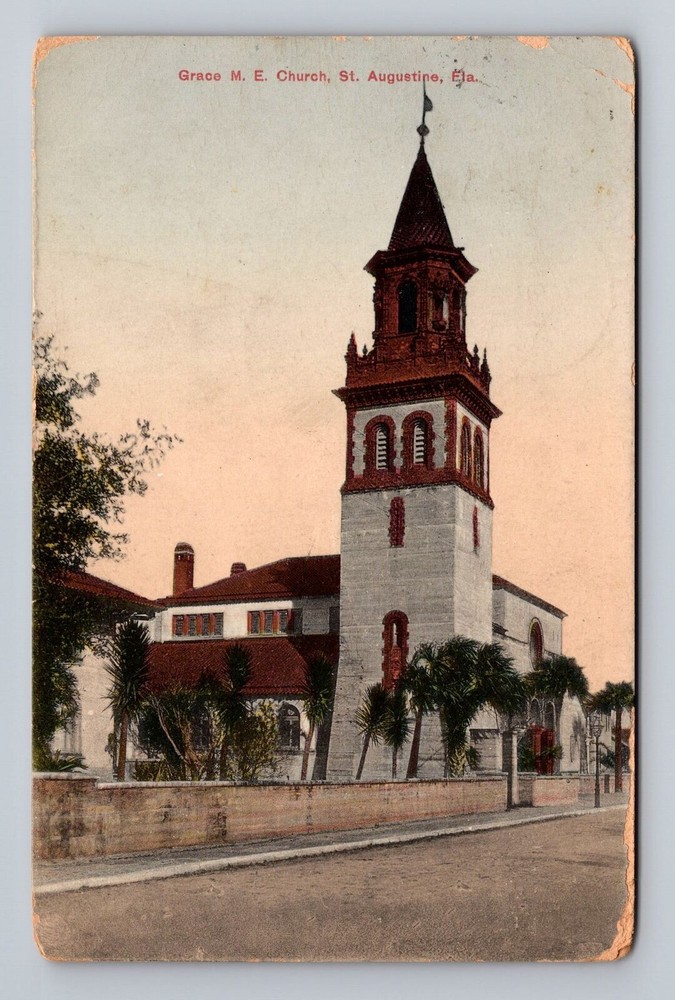 Florida FL St Augustine Grace ME Church Vintage Postcard