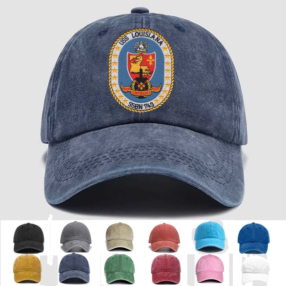 Custom Personalization Embroidered Hat SSBN-743 USS Louisiana, Veteran Cap, Gift