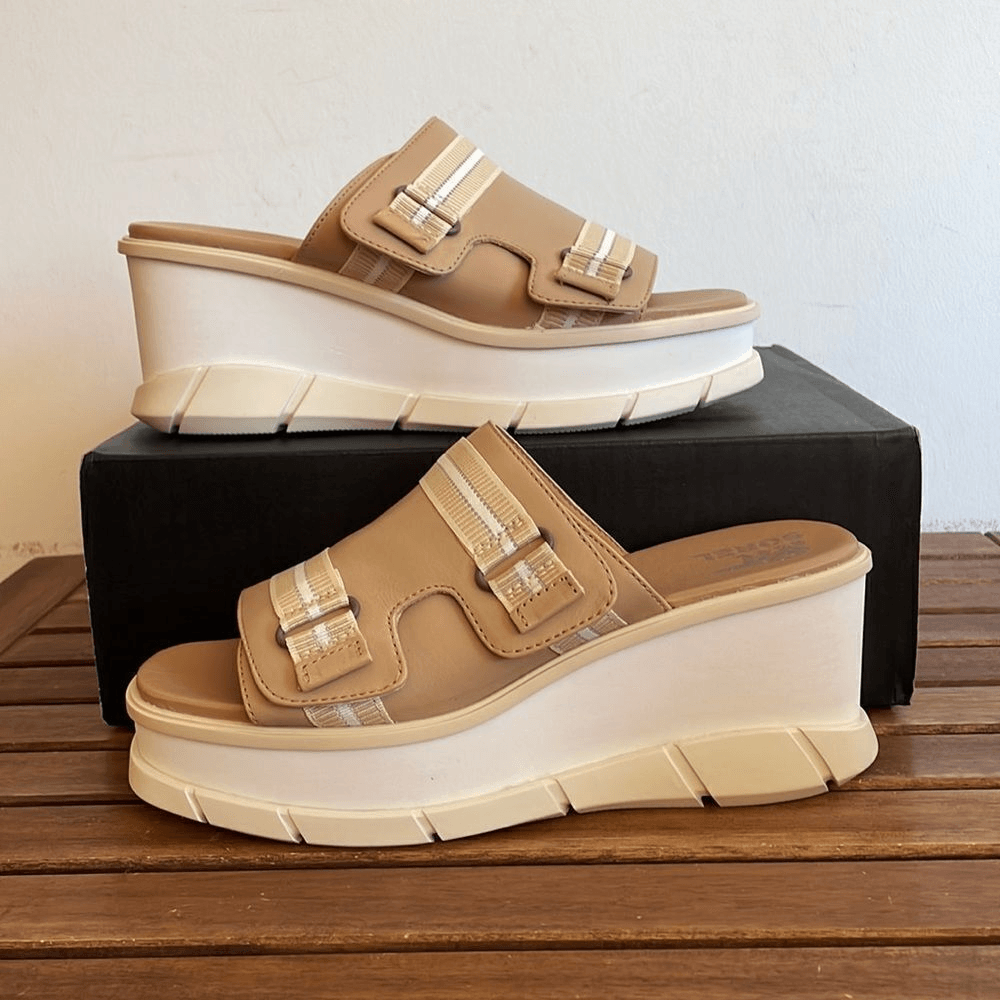 Sorel Joanie III Wedge Slide Adjustable Vamp Strap Sandals US Women 8/UK 6/EU 39