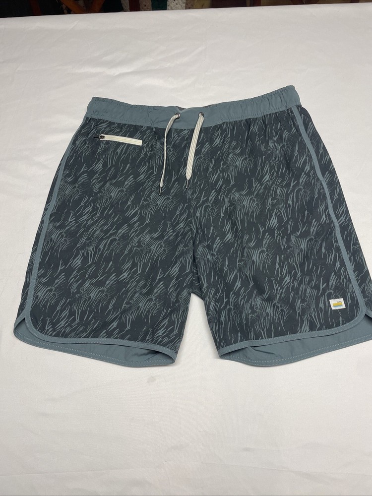 Vuori Shorts Mens L Teal Kashmir Flux PatternAthletic Unlined Gym Training