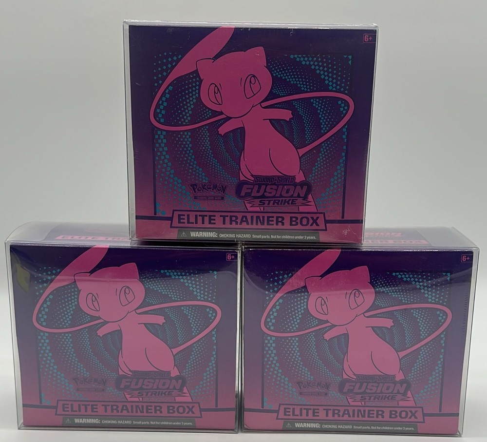 Lot of (3) Pokemon TCG SWSH Fusion Strike Elite Trainer Boxes SEALED ETBPROBSTEIN123 is actively accepting CONSIGNMENTS !!