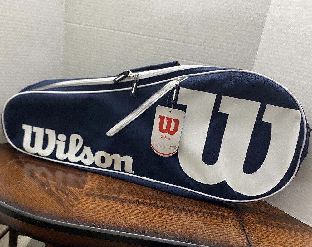 Wilson Advantage III Triple Tennis Racquet Storage Bag Blue White Logo NEW