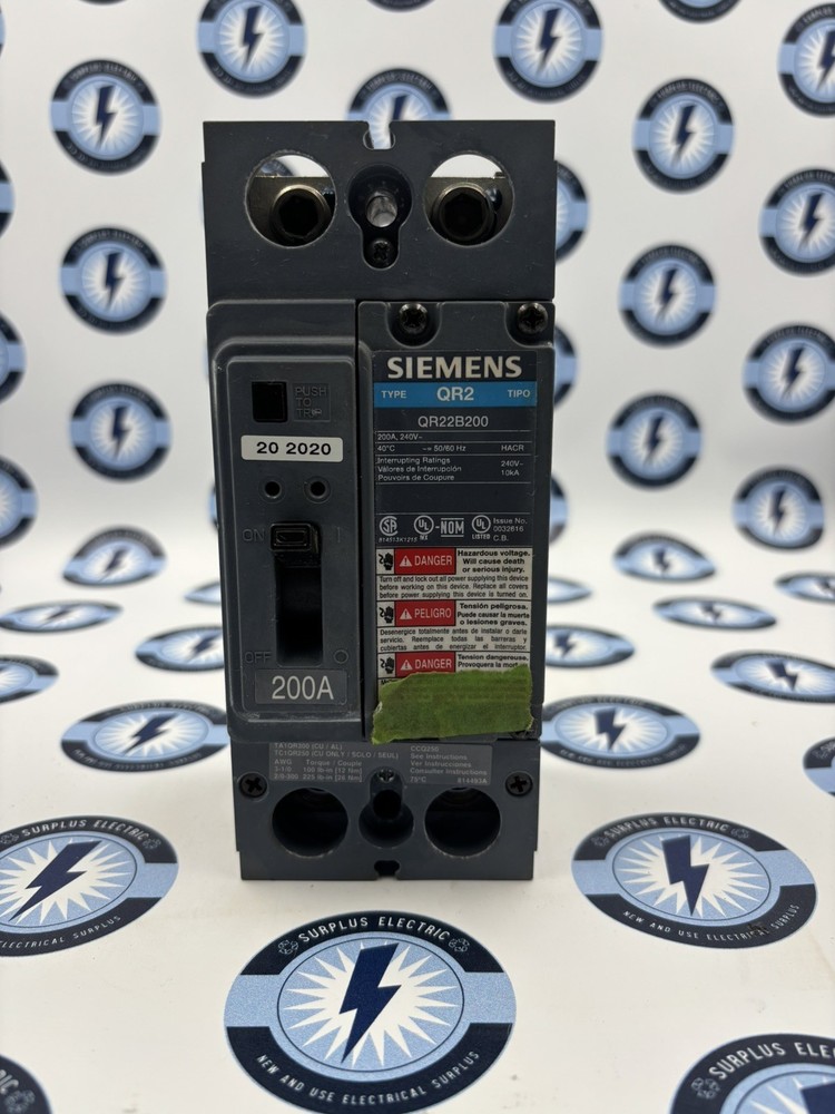 Siemens QR22B200 Circuit Breaker 200A 2P 240V QR2 same day shipping