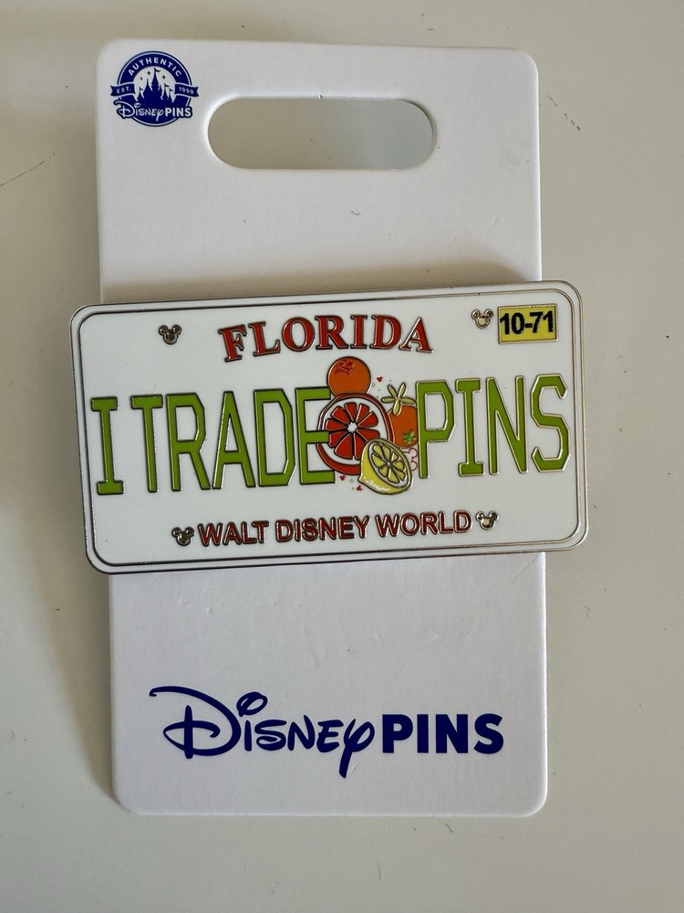 Disney Florida License Plate I Trade Pins Walt Disney World Pin New OE