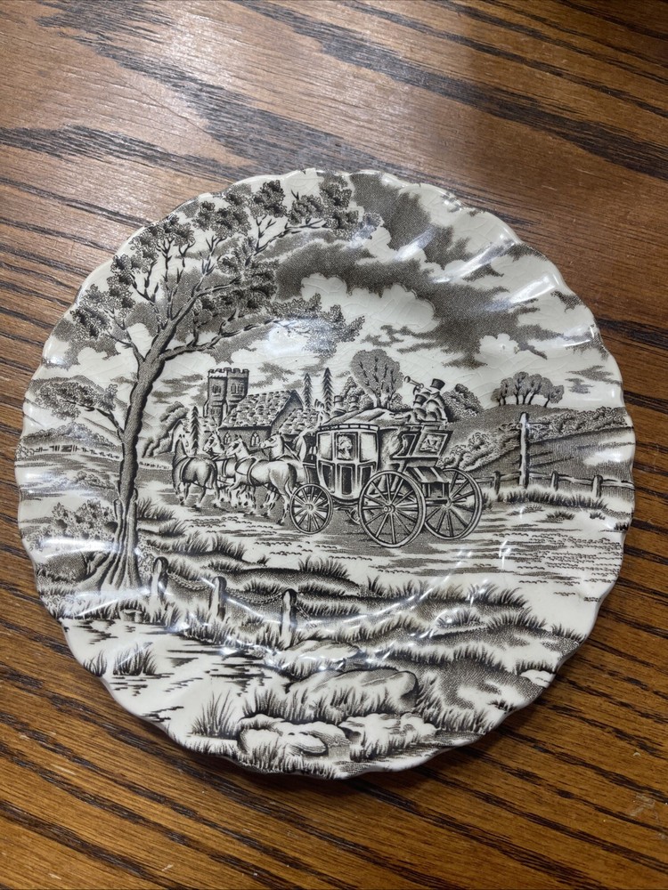 1 VTG Brown Royal Mail Fine Staffordshire Ironstone Bread Plate Made England