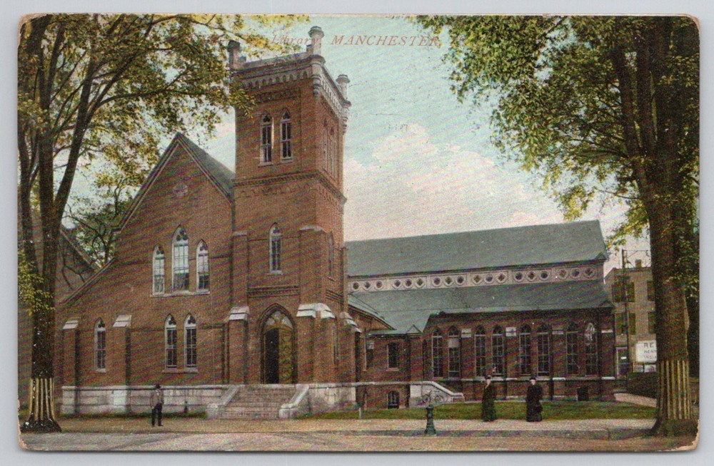 Manchester NH Public Library 1907 Postcard Souvenir Post Card Co. Printed