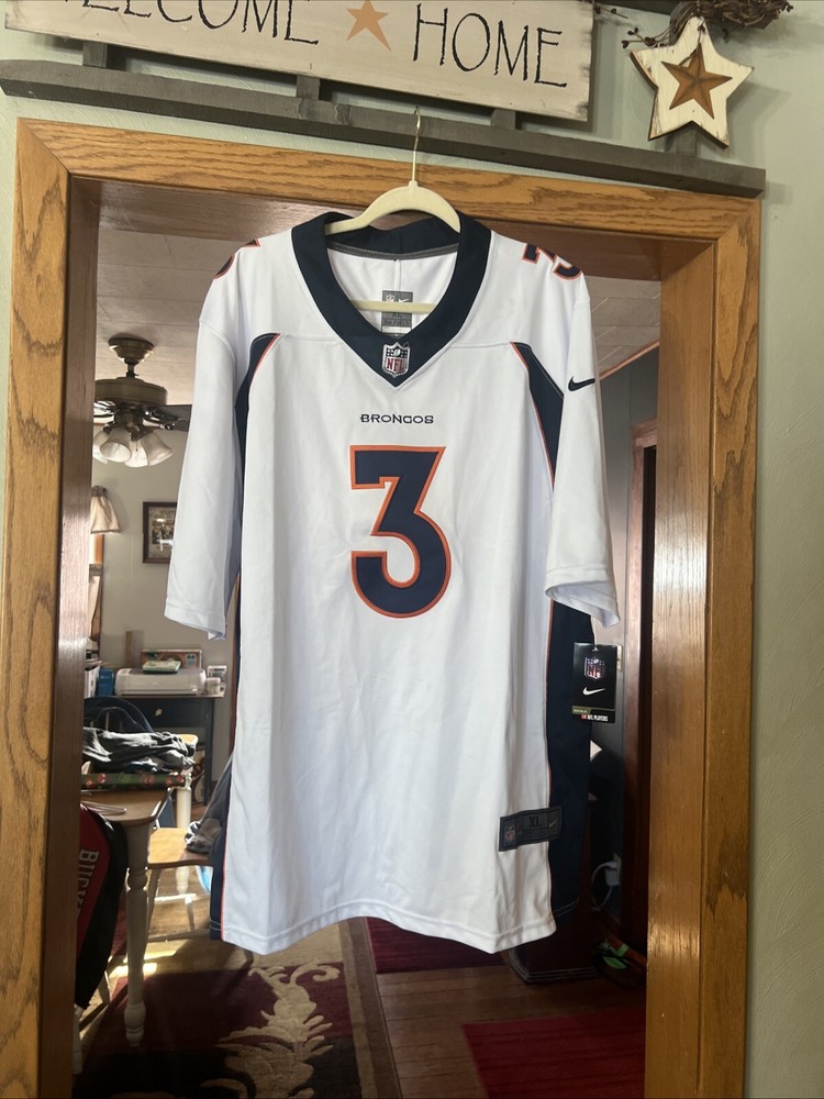 Nike Russell Wilson Denver Broncos NFL Mens White Game Jersey XL
