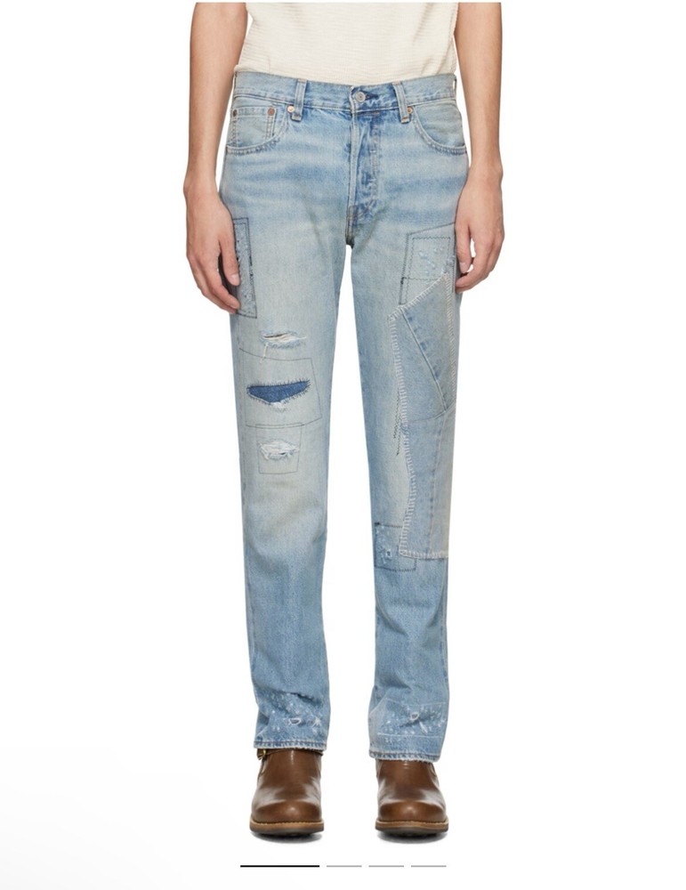 levis 501 selvedge Patchwork Jeans 32 X 32