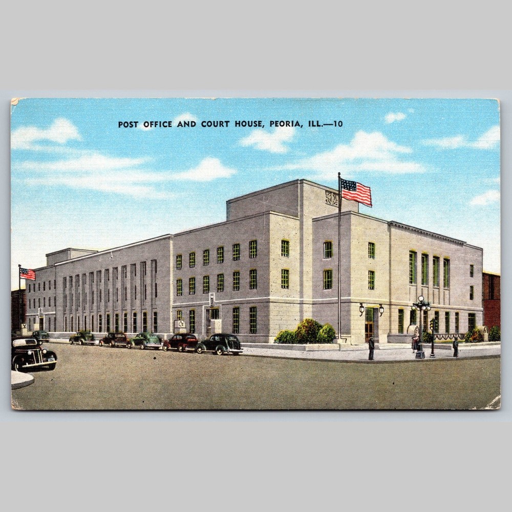 Postcard Post Office and Court House Peoria Illinois