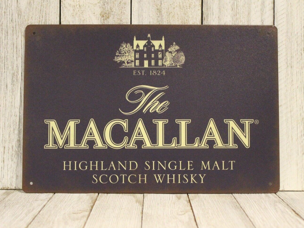 The Macallan Single Malt Scotch Tin Metal Sign Whisky Bar Liquor Store xz