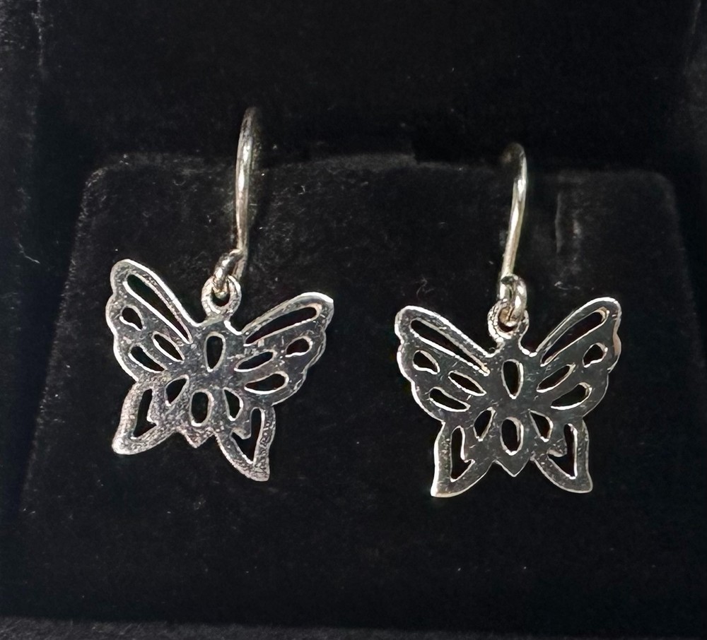 Vintage Butterfly Earrings MARKED SMW 925 Sterling Silver Jewelry Lot I