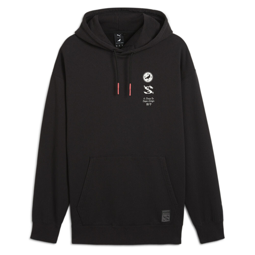 Puma Staple X Graphic Pullover Hoodie Mens Black Casual Outerwear 62472501