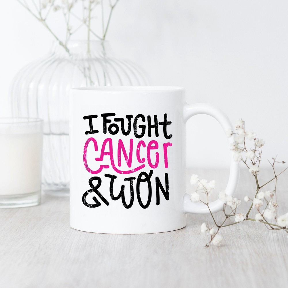 Breast Cancer Survivor Mug I Fought And Won Warrior Gift