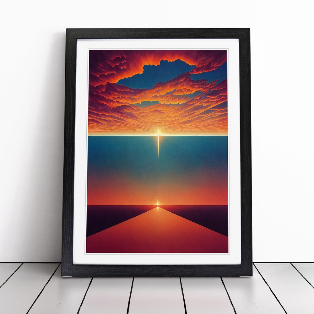 Super Abstract Sunset Wall Art Print Framed Canvas Picture Poster Decor