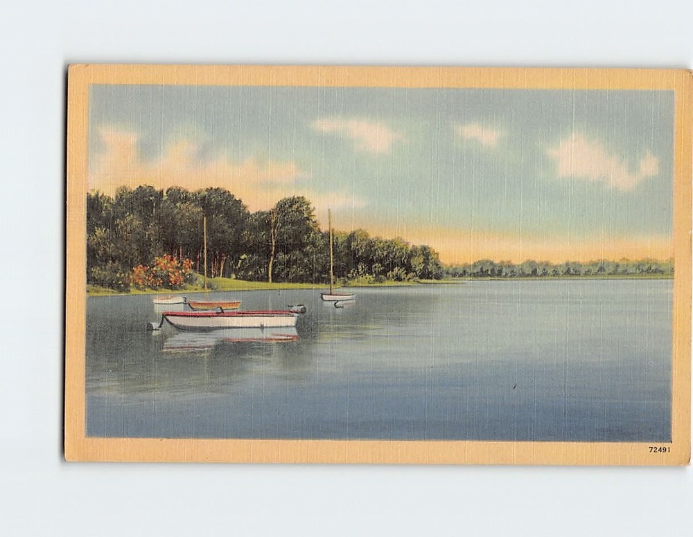 Postcard Boats in Lake Scenery