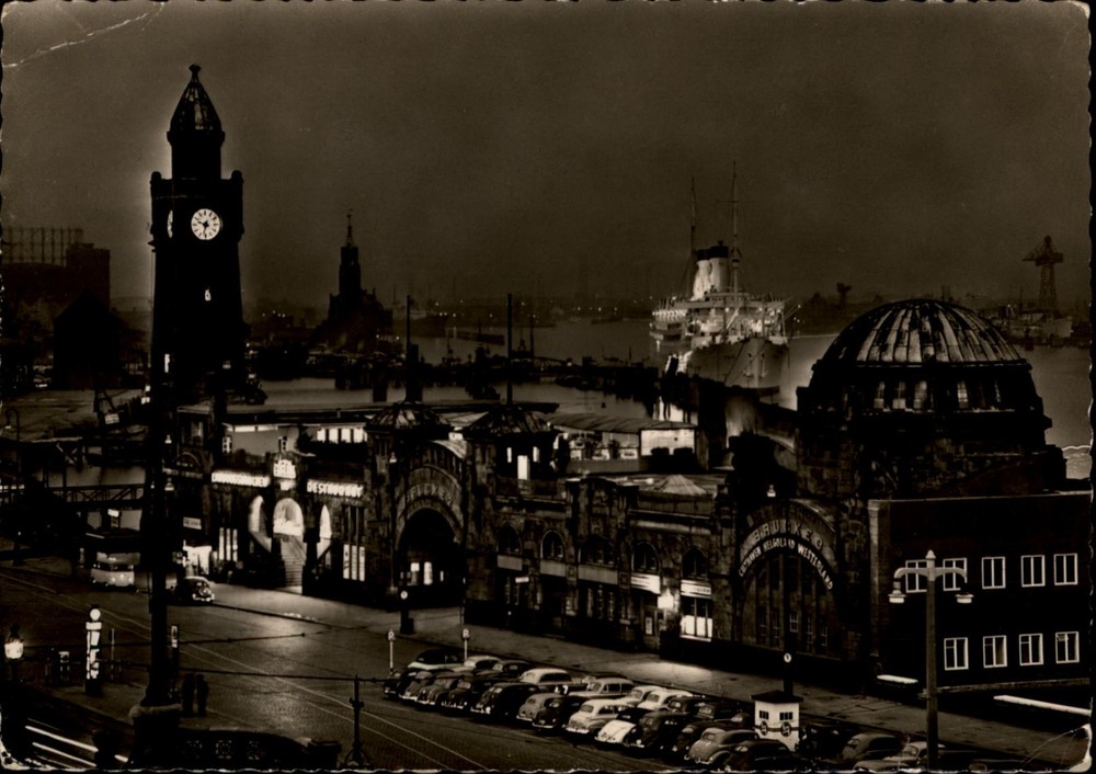 RPPC St Pauli Landungsbrucken Hamburg Germany vintage postcard w108