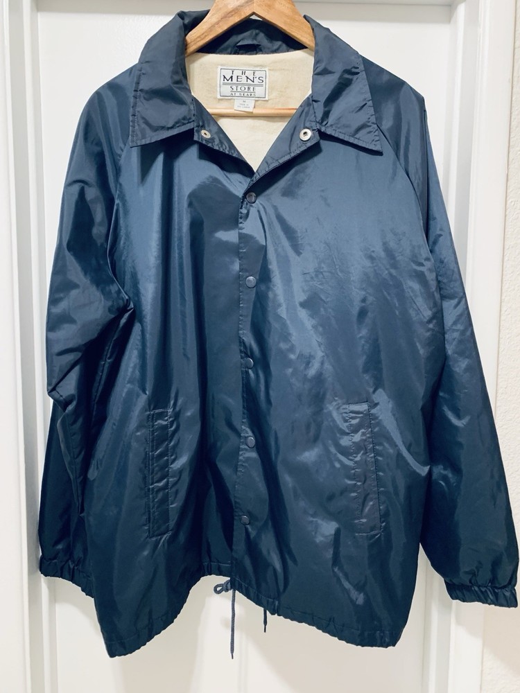 Vintage 90s The Men’s Store Sears M Navy Jacket Wind Breaker Cotton Lining