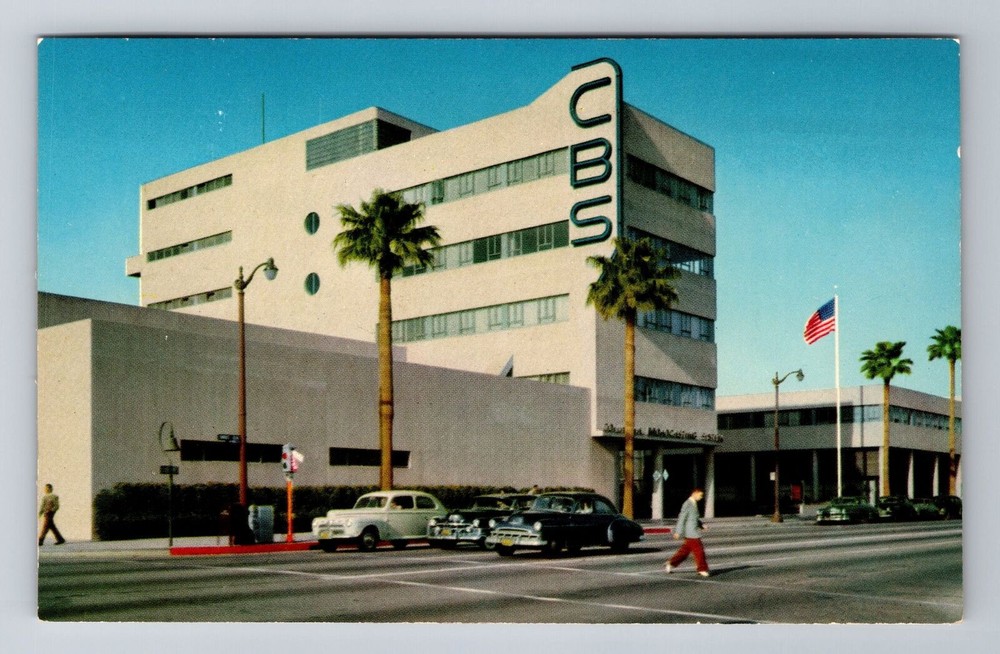 Hollywood CA-California, Columbia Broadcasting System, Antique Vintage Postcard
