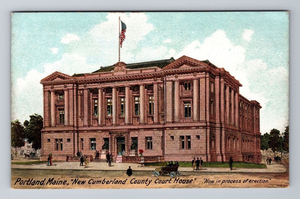 Portland ME-Maine, New Cumberland County Court House, Vintage Postcard