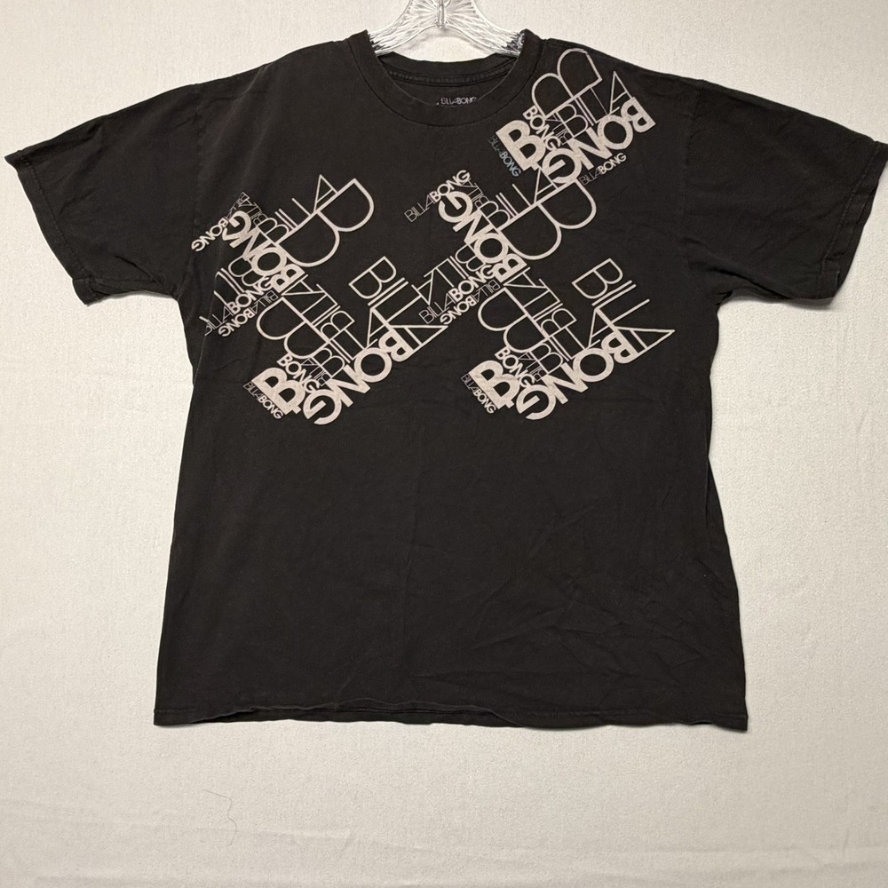 Vintage Y2K Billabong T Shirt Black Tee Mens XL Surf Skate Logo Front