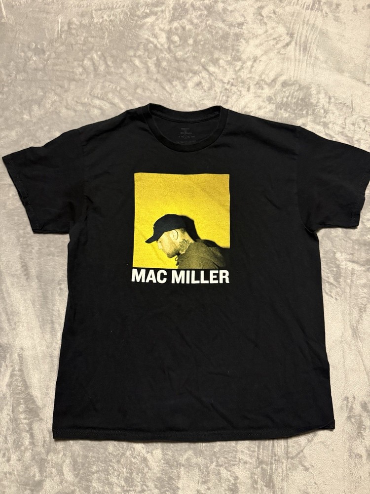 Mac Miller Shirt Adult Large Black Rap Tee Graphic Print Short Sleeve Tour