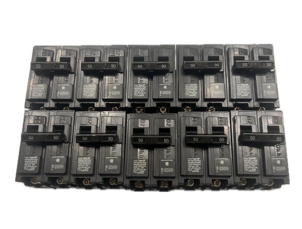 Siemens, Q250, Circuit Breaker, 50 Amps 2 Poles, 240 V Lot Of 10