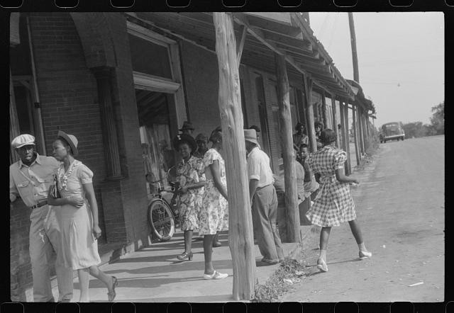 Photo:White Plains Georgia 1941 Street Scene Storefront Pedestrians