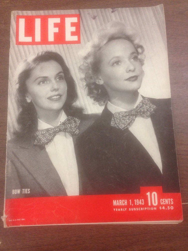 Life Magazine March11943 Bow Ties WWII Era