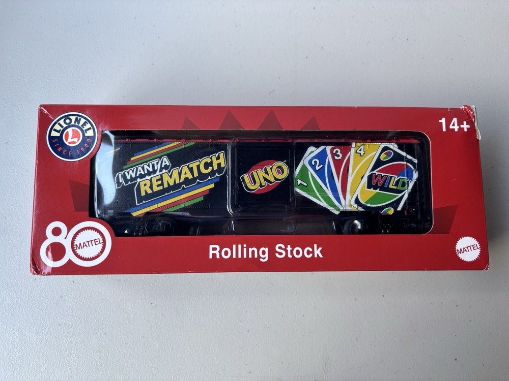 Lionel 2528820 UNO Card Game Wild Box Car Train O Gauge Mattel 80th Anniversary