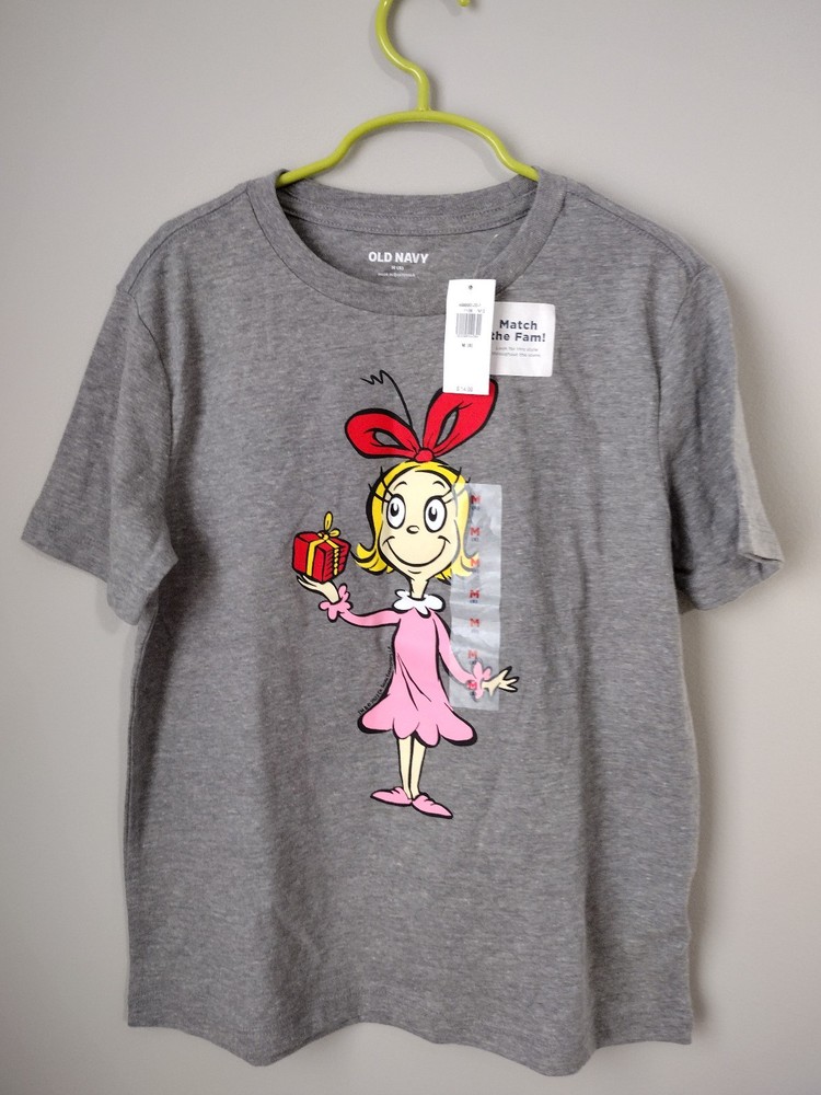Old Navy Girls 8 Grinch Christmas Tee Cindy Lou-who T-Shirt Holiday