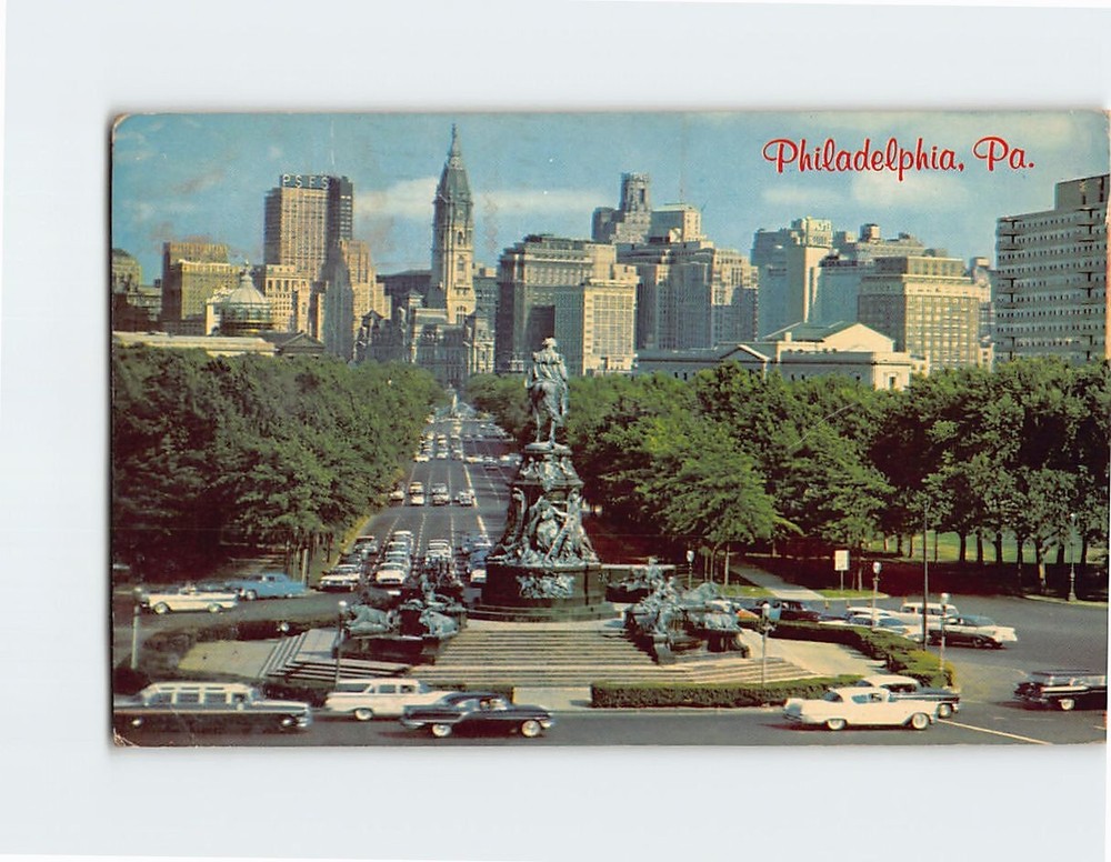 Postcard Benjamin Franklin Parkway Philadelphia Pennsylvania USA