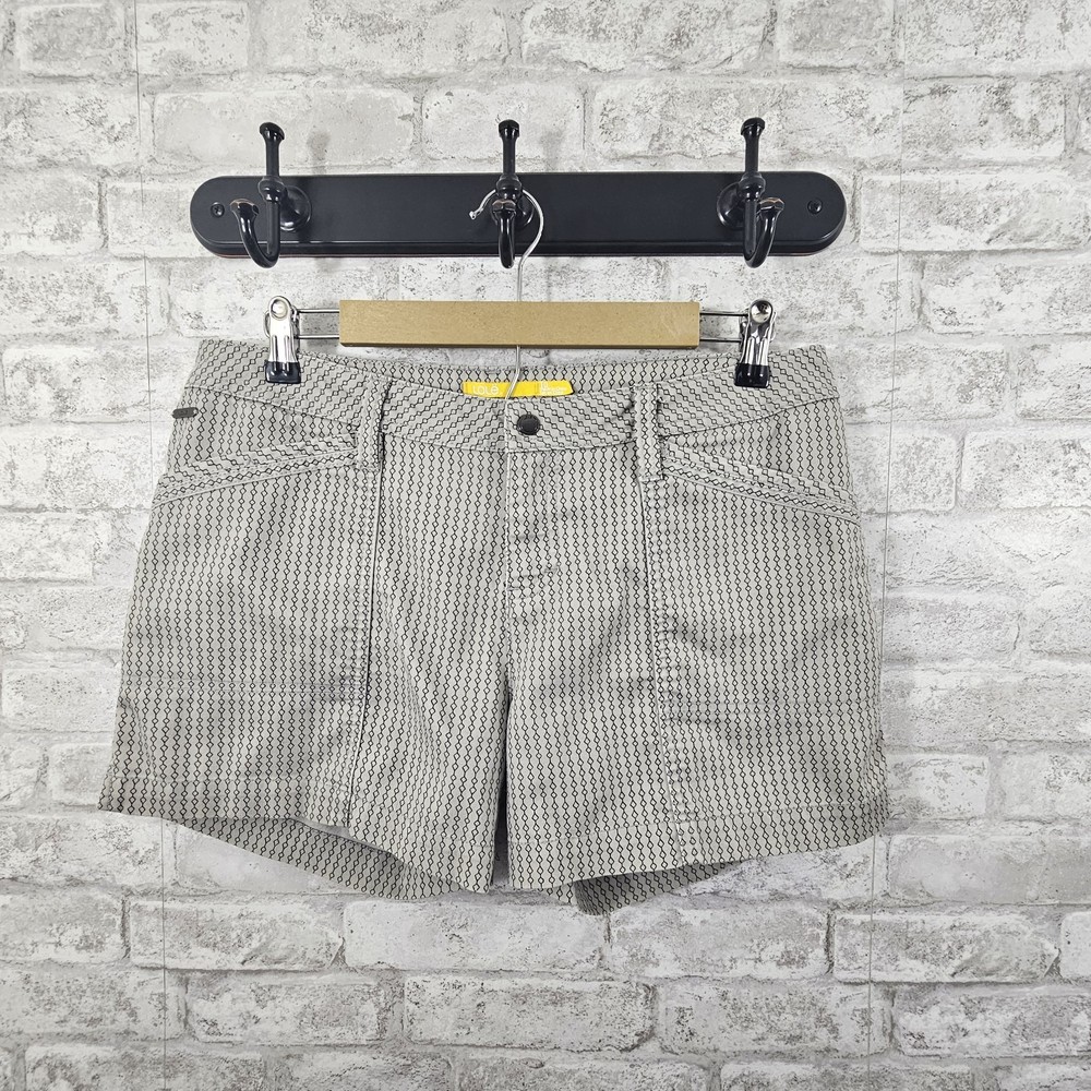 Lole Stretch Chino Shorts Womens 10 Gray Cotton Blend Mid Rise Flat Front Casual