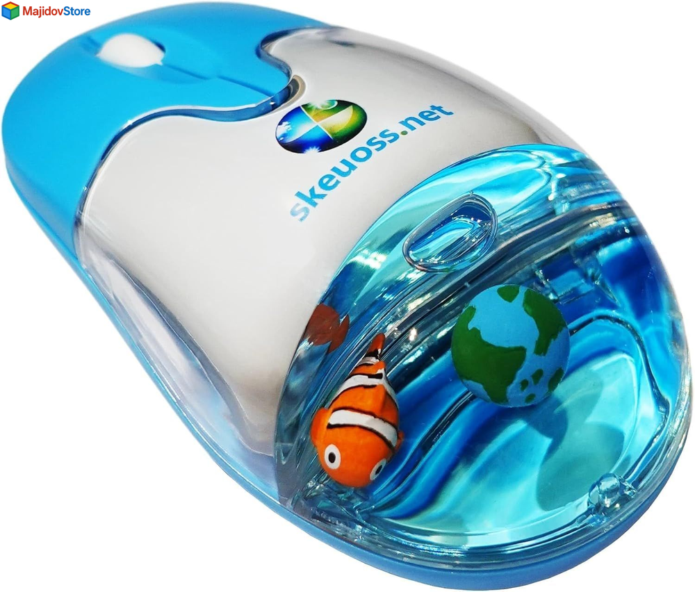 Frutiger Aero Aqua Mouse Clear Blue USB-C Rechargeable Wireless Bluetooth Mouse