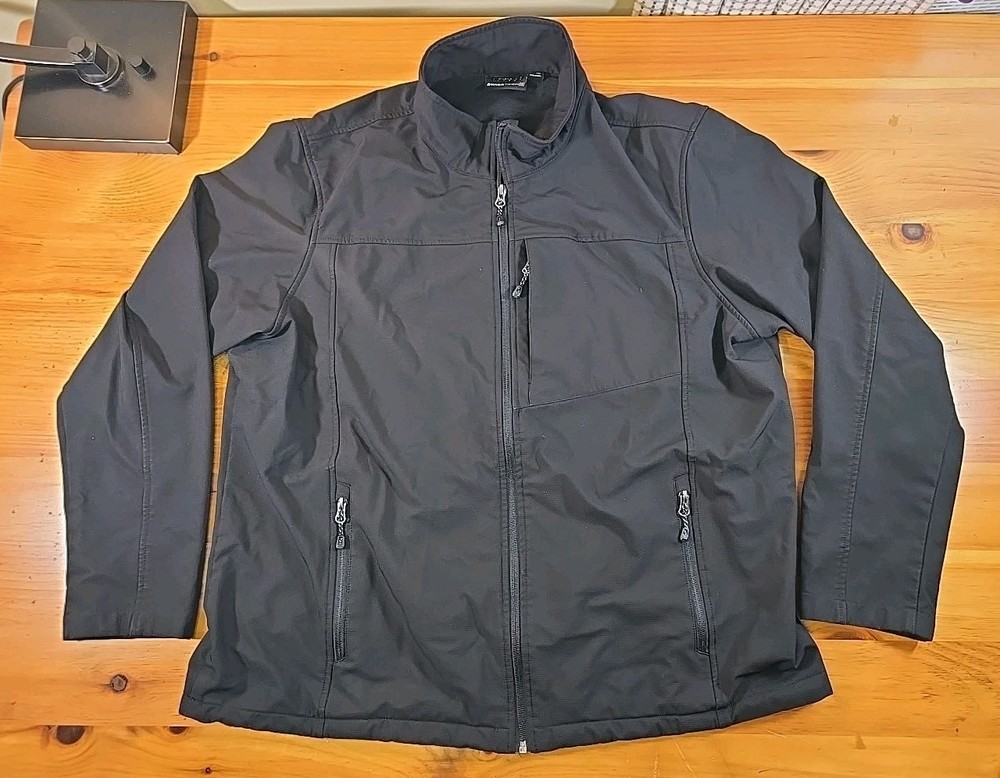 SwissTech Jacket Mens XL Softshell Full Zip Windbreaker Outdoors Pockets.     Y1