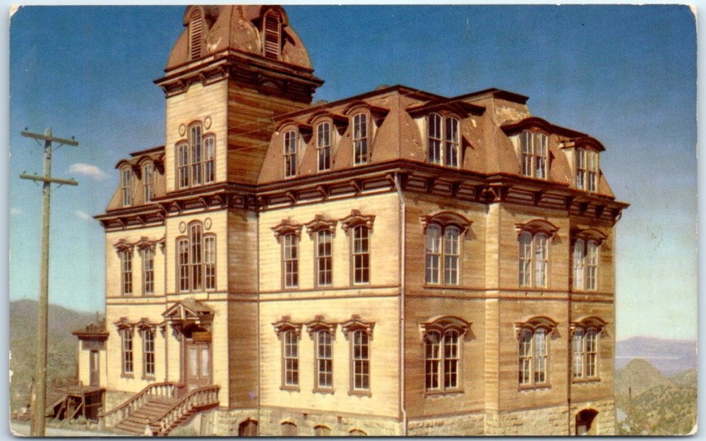Postcard - Old Fourth Ward School - Virginia City, Nevada