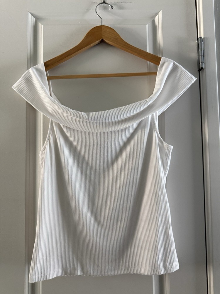 Women’s Off The Shoulder Blouse White Size XL Bridal Beachy Vacation