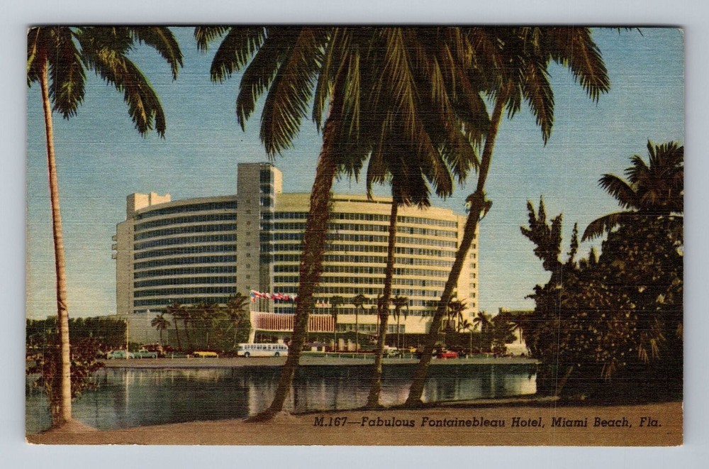 Miami Beach FL-Florida, Fontainebleau Hotel, c1955, Vintage Postcard