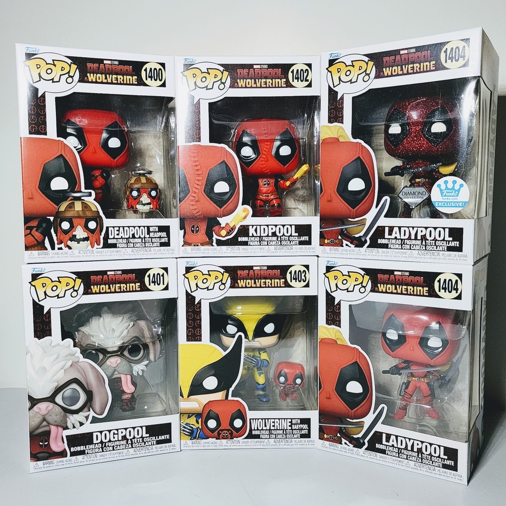 Funko Pop: Deadpool & Wolverine #1400 - #1404 Complete Set of 6 w/ Protectors