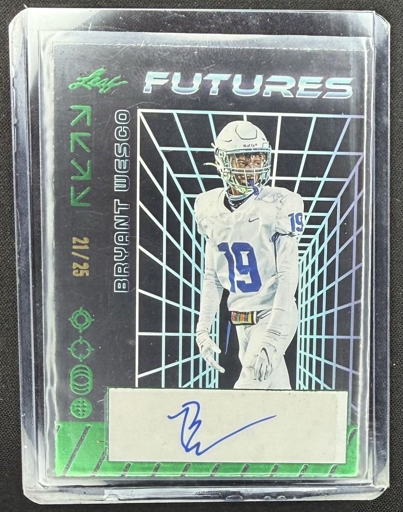 2024 Leaf Futures Bryant Wesco #A-BW1 Green Foil Auto /25