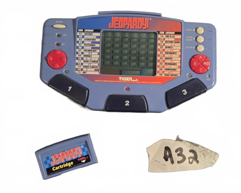 Tiger Electronics Jeopardy! Handheld Game | 1995 - Cartridge - 3-Player Support