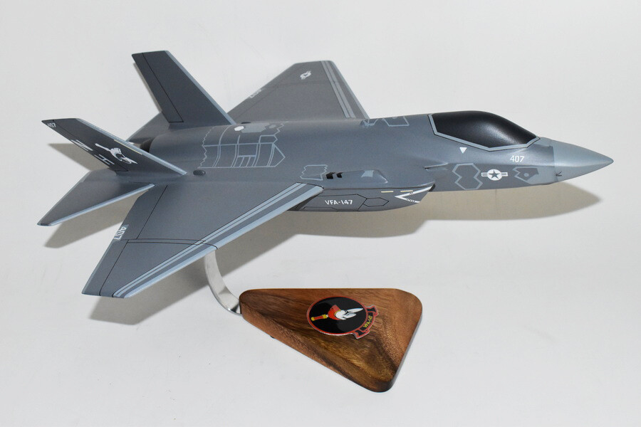 Lockheed Martin F-35C Lightning II VFA-147 Argonauts 18-Inch Mahogany Scale Model