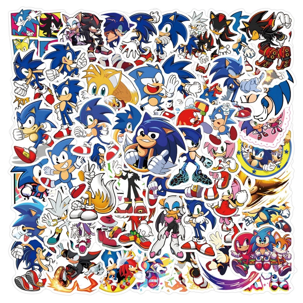 60 Sonic Stickers Kawaii Funny Gift Waterproof Stickers