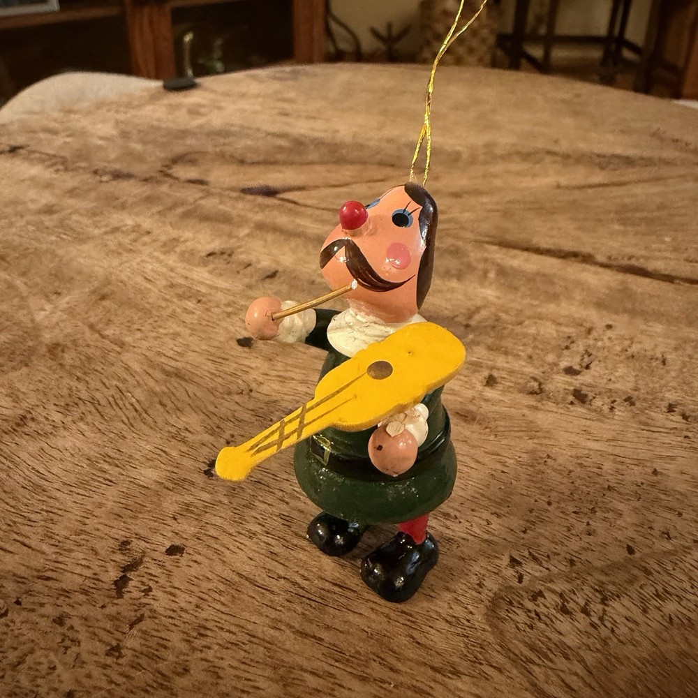 Wooden Violinist Christmas ornament