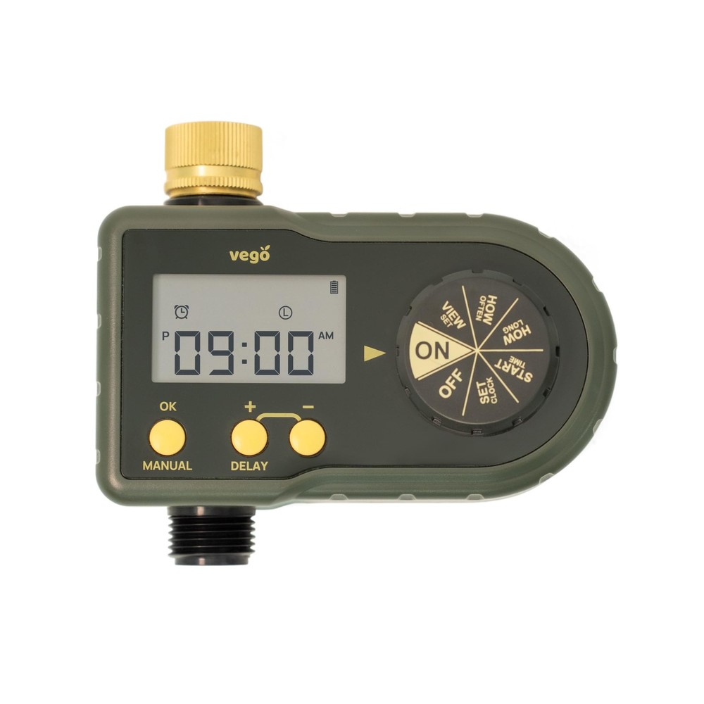 Brass Inlet Sprinkler Timer with Rain Delay for Garden Hose