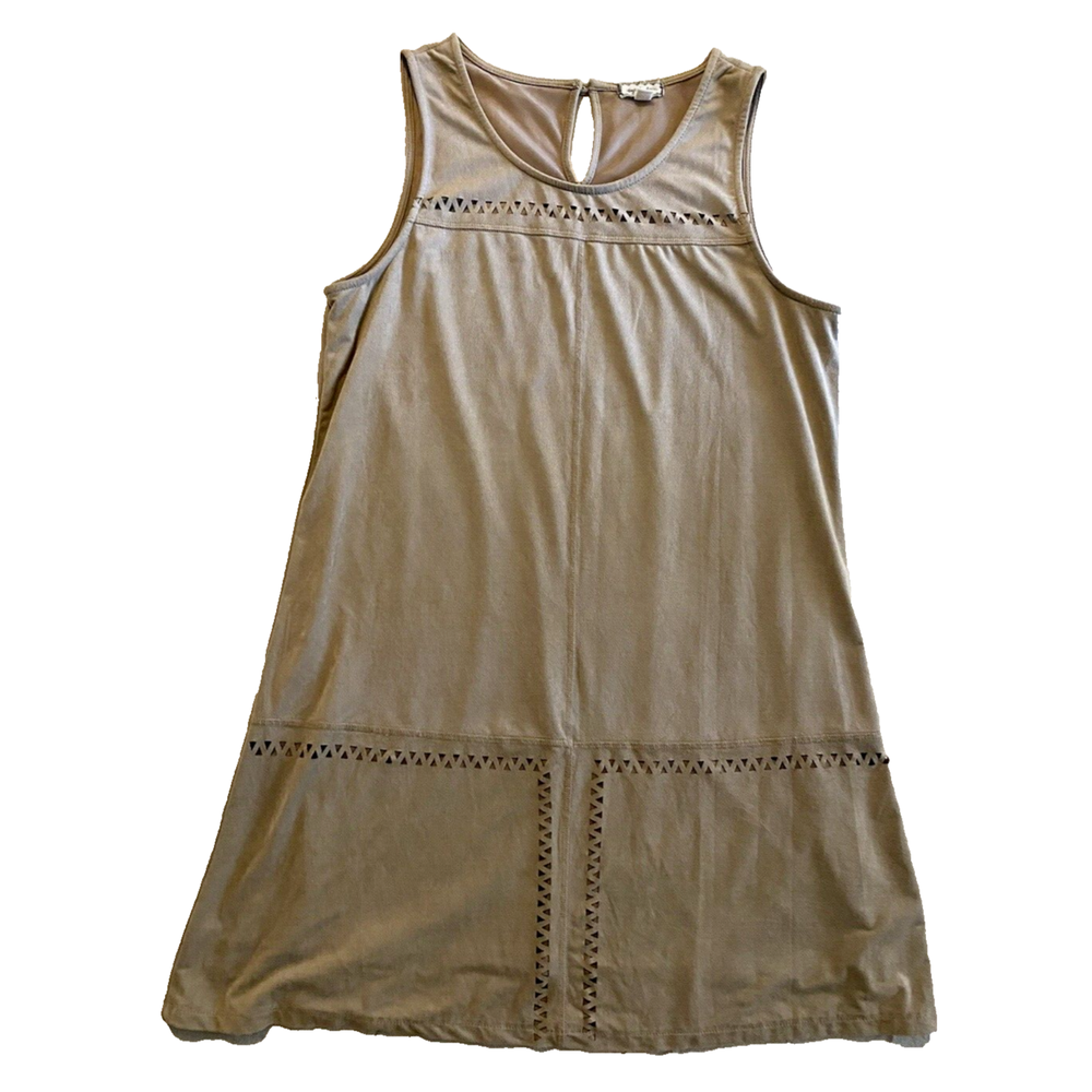 Eyeshadow Faux Suede Mini Dress Size Medium Tan Western Cowgirl Flowy Sheath