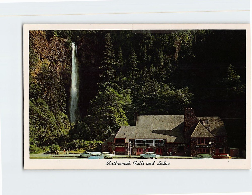Postcard Multnomah Falls And Lodge, Bridal Veil, Oregon