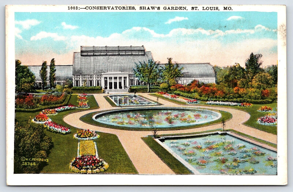 Vintage Postcard St. Louis Missouri USA Shaw's Garden Conservatories Flowers
