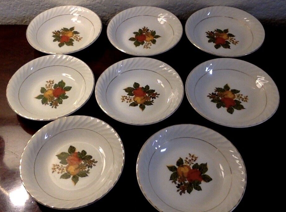 Enoch Wedgwood English Harvest 5.25 in Berry Bowls LOT of 8
